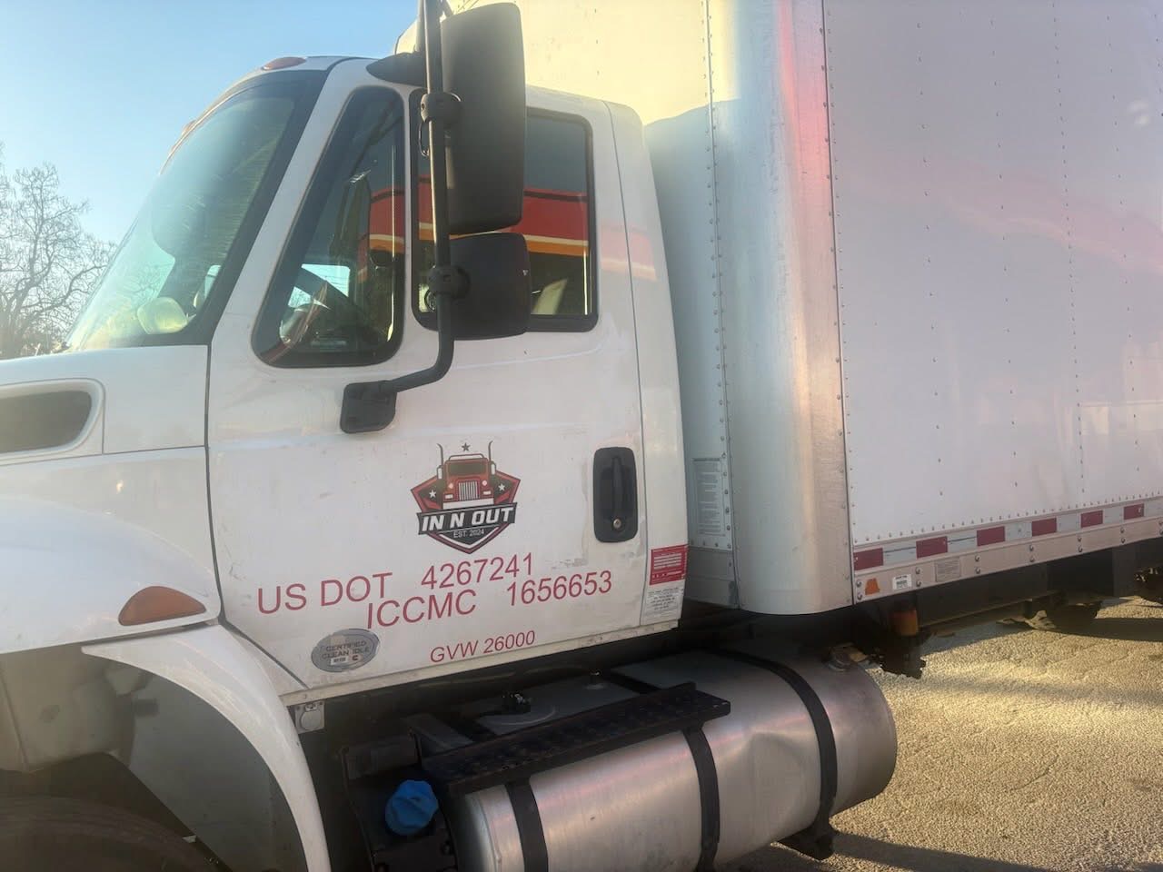 DOT truck lettering installed on commercial box truck
